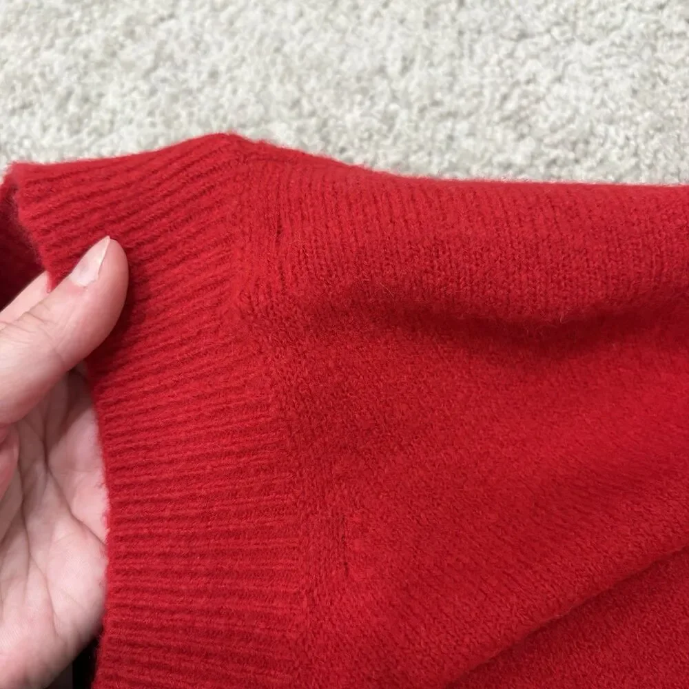 J. Crew Factory Red Crew Neck Sweater Extra Soft Yarn Size XL